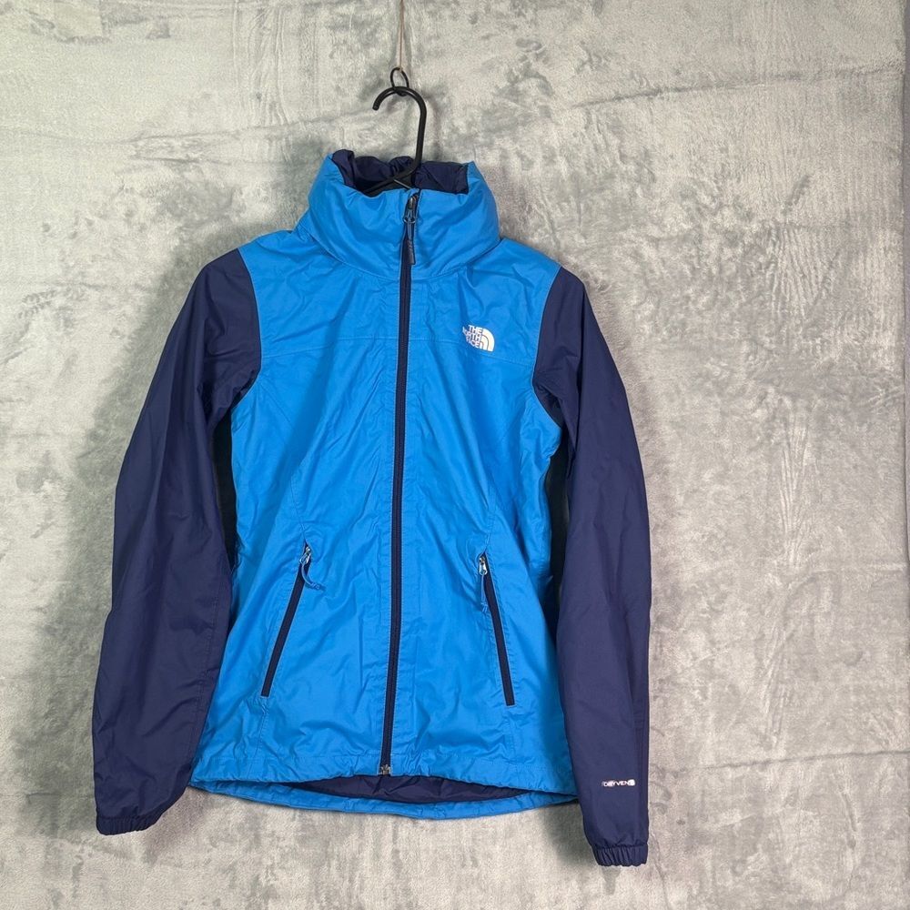 The North Face Blue Navy Full Zip Nylon Unlined Lightweight Rain Jacket Size XS